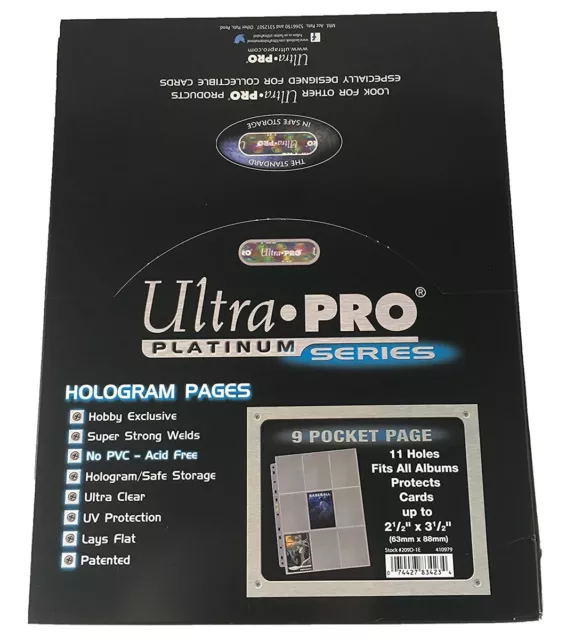 Ultra Pro Hüllen für 9 Karten - 9-Pocket Pages Platinum (100 Stück)