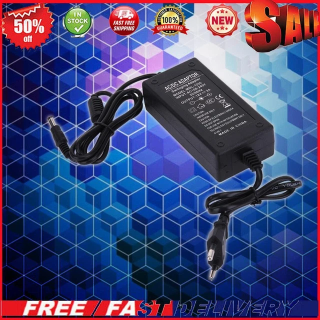 12V 3A AC to DC Power Adapter Dual Cable Converter Universal 5.5x2.12