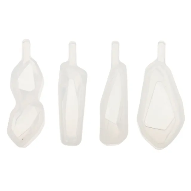 4 Assorted Shape Mould Resin Casting DIY Silicone Pendant Mold Jewelry Craft
