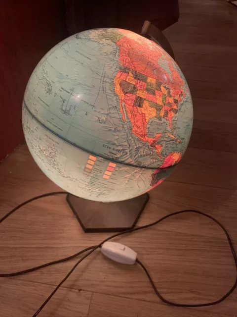 Vintage Illuminated Scan Globe Made In Denmark