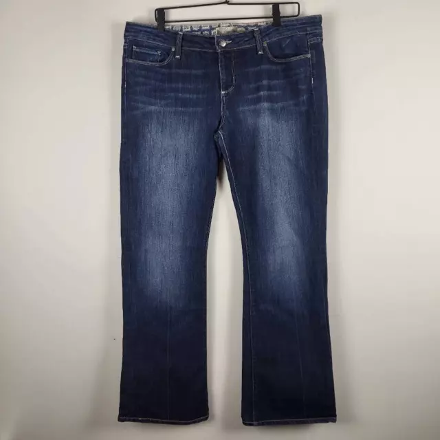 Anthropologie Paige Laurel Canyon Womens Size 34 Denim Bootcut Blue Jeans Dark