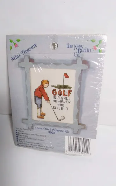 The New Berlin Co Golf Cross Stitch Magnet Kit Embroidery Craft Mini Treasure