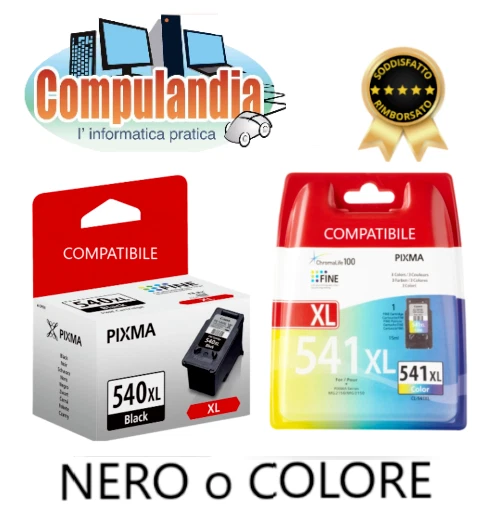 Canon PG-540XL Nero / Canon CLI-541XL Colore  - Cartuccia Compatibile