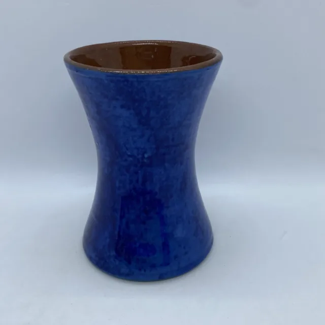 Small Blue hand made/painted art pottery vase