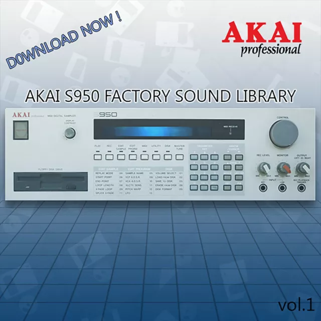 100 Akai S950 S1000 Sound Library Images For HxC Floppy Emulator - Volume 1