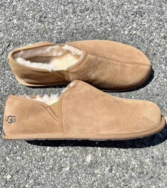 NEW UGG MENS Scuff Romeo Suede Sheepskin Wool Lined Slippers US Size 12 ...