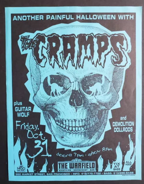 original vintage 1990s cramps halloween handbill poster flyer punk music 8.5x11