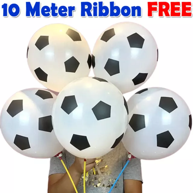 50 Football Balloons 12" Soccer Printed Match Party Latex Birthday League UK