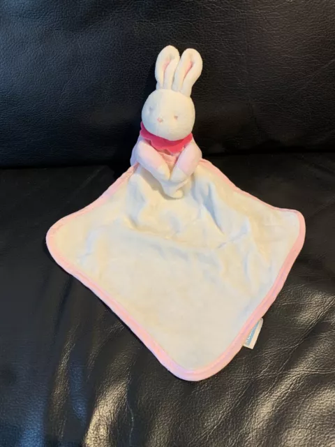 doudou lapin rose et blanc KLORANE Mouchoir