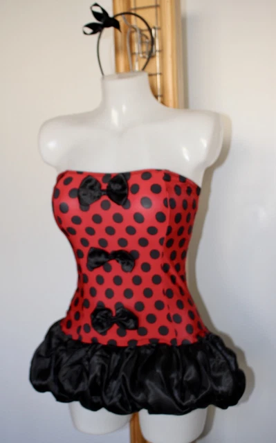 Costume da coccinella sexy donna coccinella insetto abito elegante UK 8 10 12