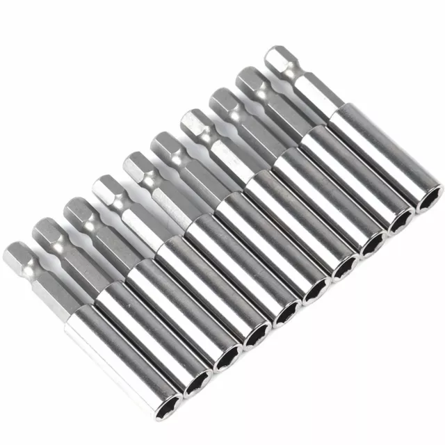 10x Bithalter Magnet 1/4" Bits 60mm Bit Bitaufnahme Verlängerung Bohrer Set XY