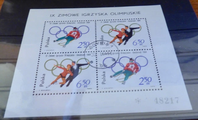 Briefmarken Polen: "Olympische Winterspiele Innsbruck" (1964) Block