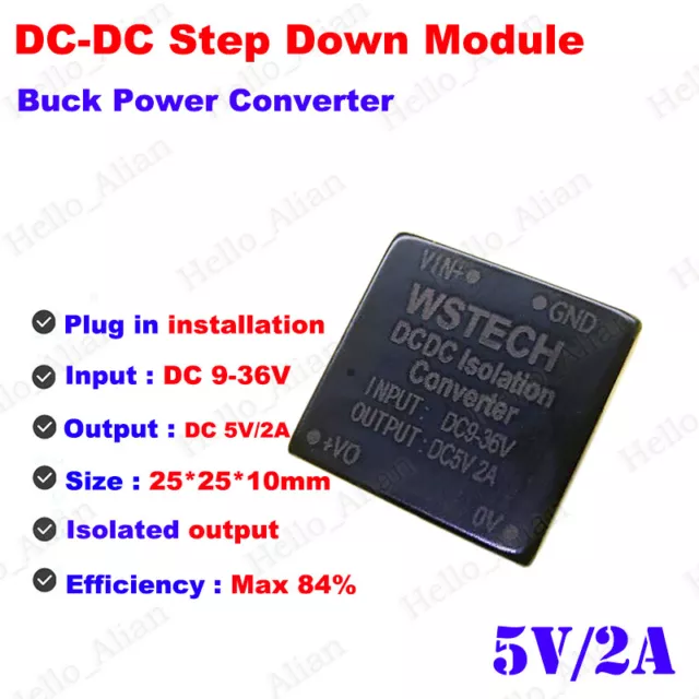 Mini DC-DC Buck Step Down Isolated Volt Converter 12V 24V to 5V 2A Power Module