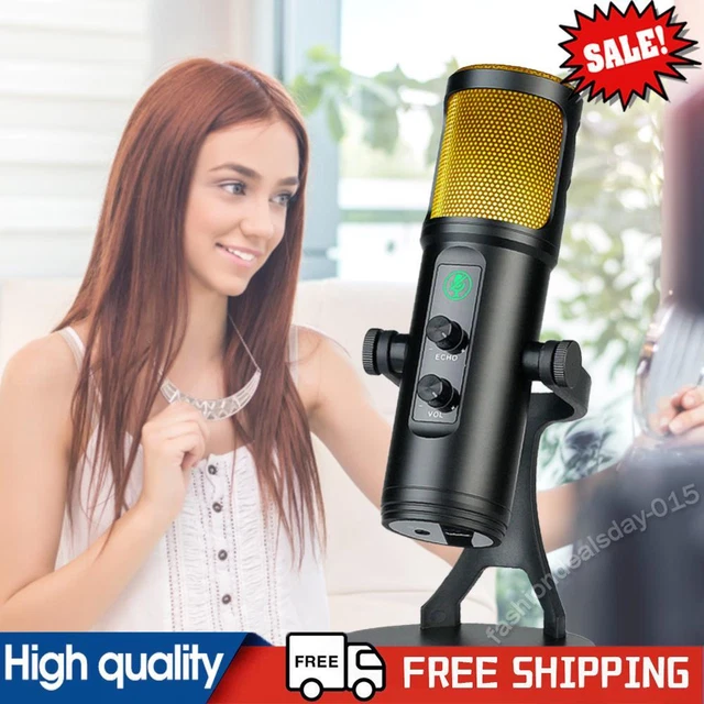 Studio Microphone USB Condenser Microphone Computer Mic Noise Reduction Dynamic