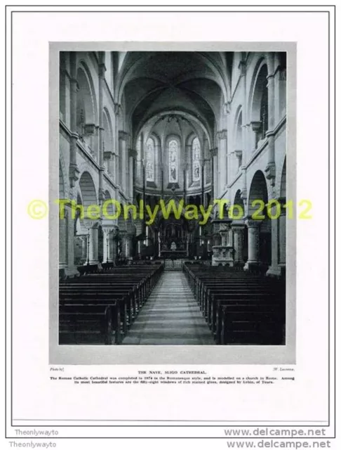 NAVE, SLIGO CATHEDRAL, IRELAND, BOOK ILLUSTRATION, c1920