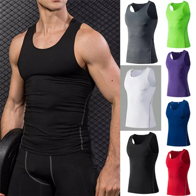 Canotta A Compressione Da Uomo Allenamento Corsa Tunica Con Gilet ☆
