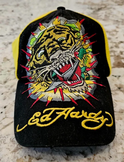 ED HARDY youth hat black adjustable embroidered cotton kids cap