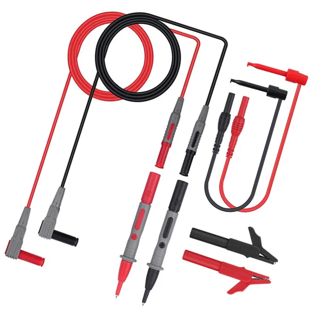 Kit De Cordons De Test Multimètre électronique Avec Pinces Crocodile Et Mini Crochet à Piston