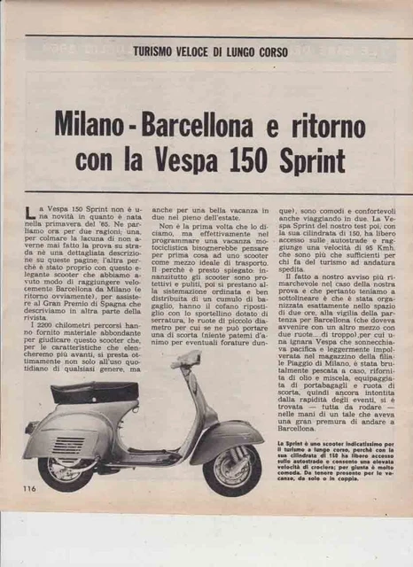 Publicité Vintage Moto Piaggio Vespa 125 GT (1967) - Scooters Italiens D'époque