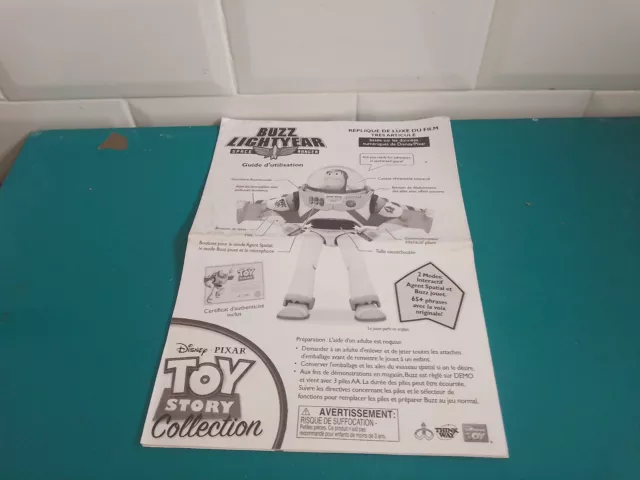 Notice guide pour Toy Story collection Pixar figurine Disney buzz l'éclair