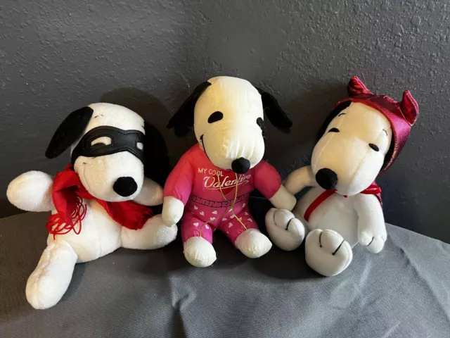 Peanuts Snoopy My Cool Valentine 6" Whitmans - Goggles - Devil Costume Lot Of 3