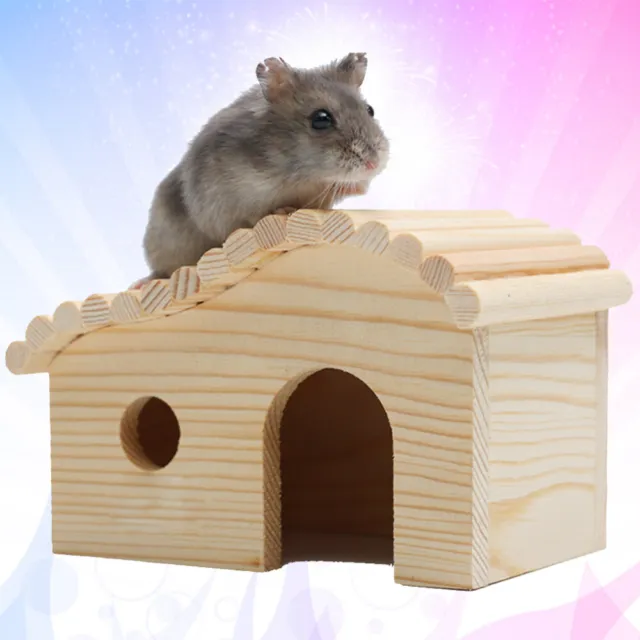1PC Hütte Hamster Castle Hideout Holz Hamster