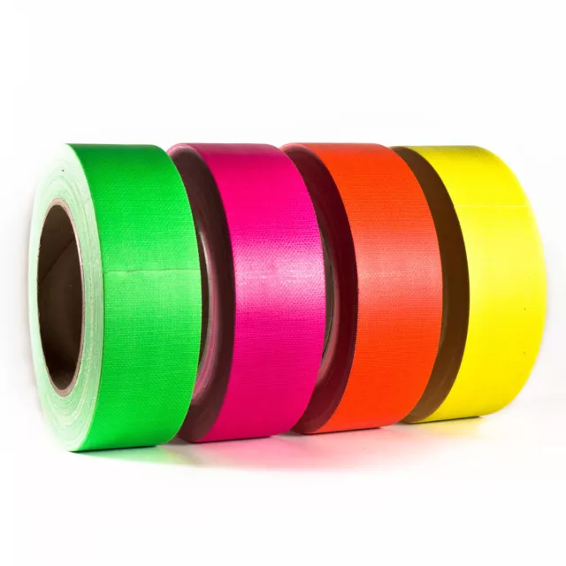 Neonklebeband Neon Gaffa Set Bunt Handreißbar 38 mm x 25 m 4 Rollen