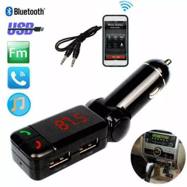 LCD Car Kit Bluetooth FM Transmitter MP3 Player 3.5mm USB B7D2 B2S7 Cha S1S6