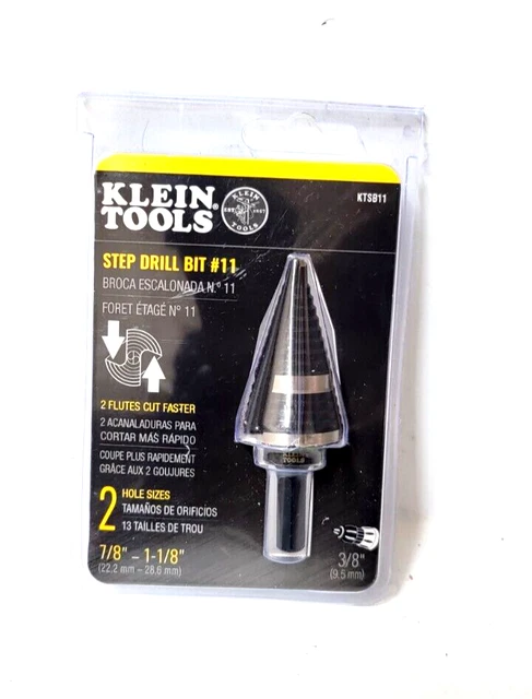 Klein Tools KTSB11 Double Fluted Step Drill Bit - Fast Shipping!!