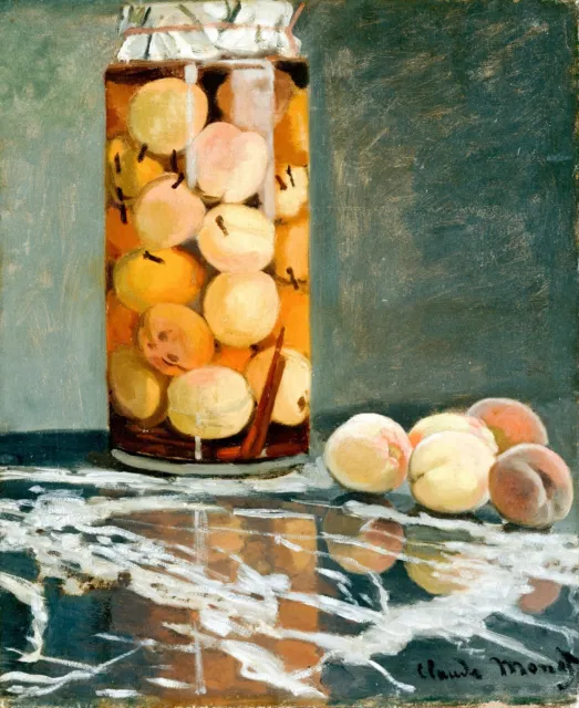  Jar of Peaches by Claude Monet Giclee Museum Size Repro on Canvas