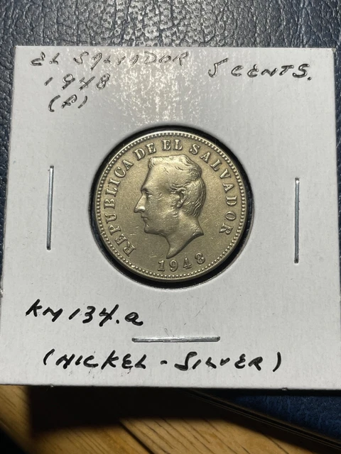 ** EL SALVADOR 1948 (f) , 5 CENTAVOS....NICKEL-SILVER **