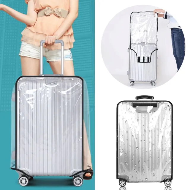 Transparent PVC Travel Luggage Protector Suitcase Cover Dust Rain Washable Bags