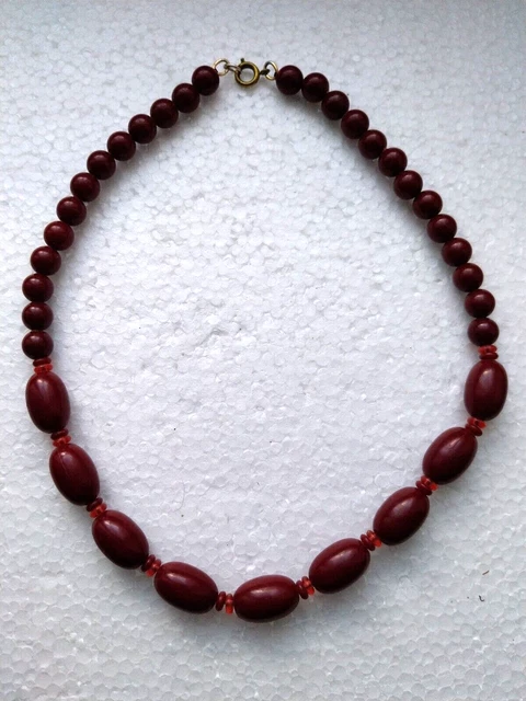 Collier Long Perles Commerciales – Cœur Blanc/rouge – Style Vénitien Ancien – 4 Mm