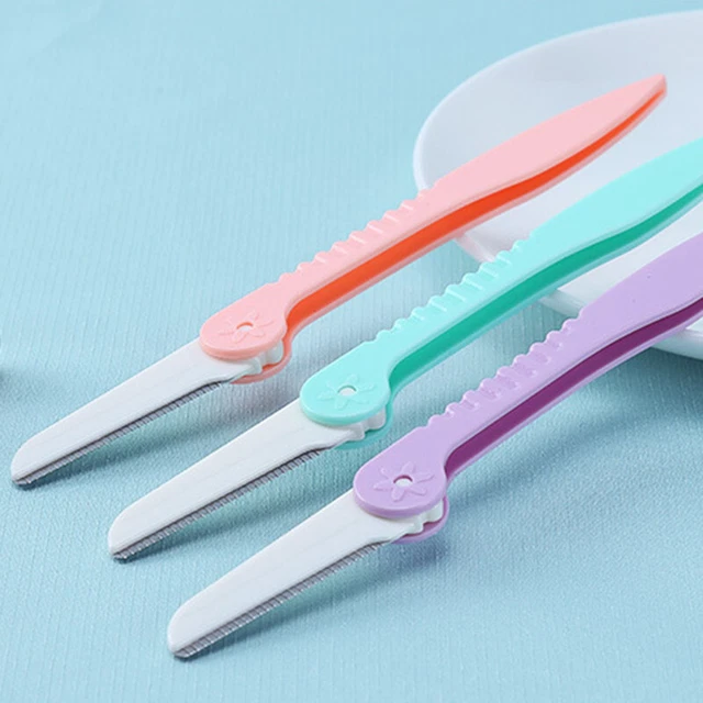 3 piezas de recortadoras de cejas plegables cuchillas de afeitar de cejas profesionales para VM