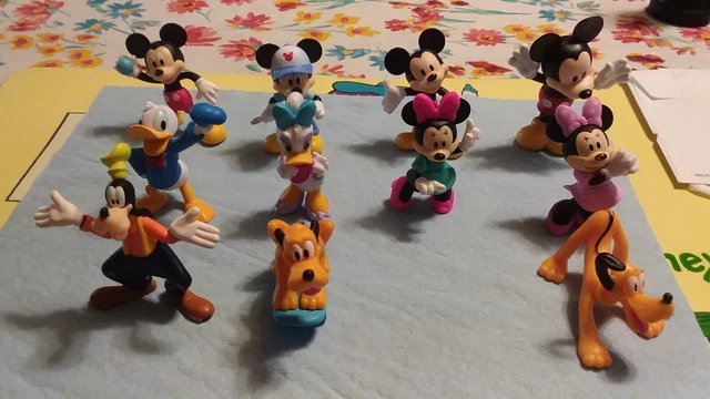 Vintage Disney Pluto Donald Duck Minnie Mouse Figures Lot of 11 PVC