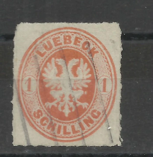 Lübeck  9 B gestempelt, selten