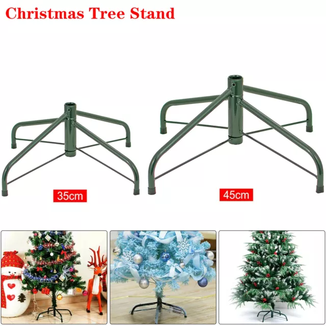 6/8FT Foldable Christmas Tree Green Pine Stand Metal Holder Base Cast Iron Shelf