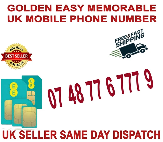 Golden Easy Memorable Uk Vip Mobile Phone Number/Platinum Sim ( Ee Network) B 65
