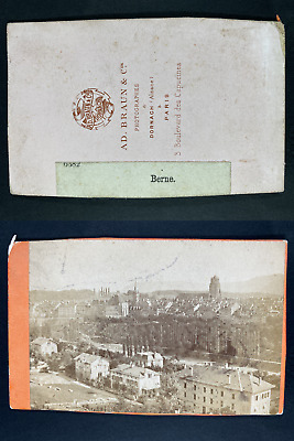 A.Braun Tirage albuminé  10x15  Ci vue panoramique Vintage print Suisse 