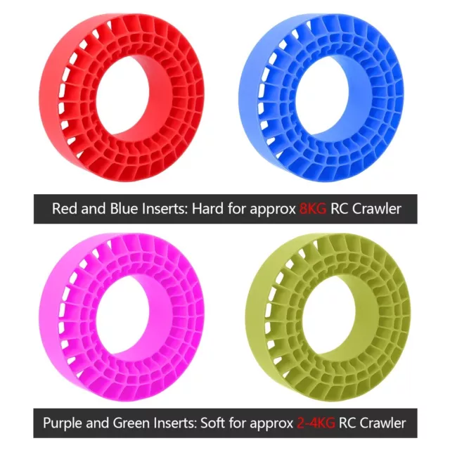 For 1/10 RC Crawler Silicone Rubber Tire Inserts  Axial SCX10 Capra TRX4 4PCS 2