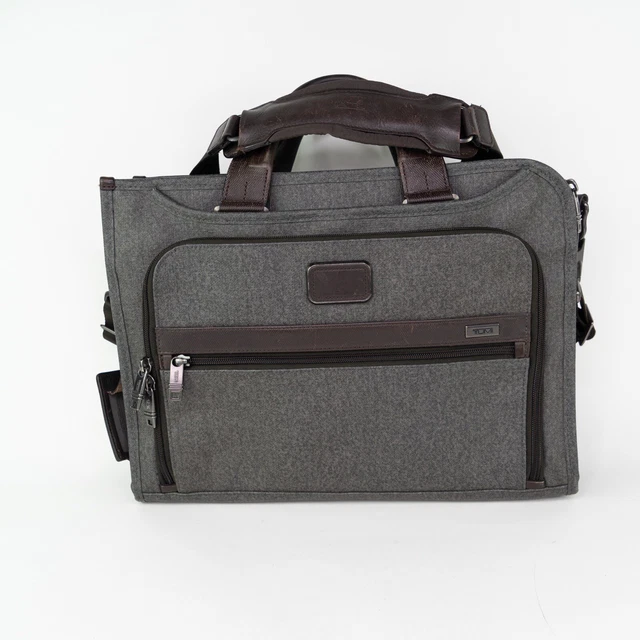Tumi Alpha 2 Slim Deluxe Earl Grey 16” Portfolio Business Briefcase 26110EG2