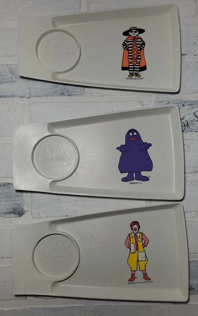 Vintage 1970's McDonald Kids McDonald Happy Meal Trays, Kids Plate Qty: 3