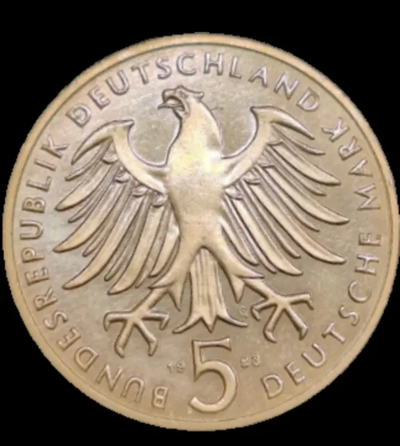 5 DM Deutsche Mark 1983 G Martin Luther Gedenkmünze Fast Stempelglanz #15 2