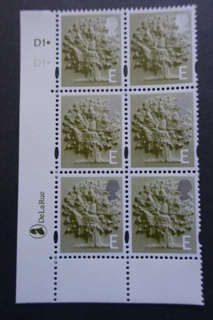 Regional England SG EN8 "E" / Europe Cylinder Block Cyl. D1 D1 Dot MNH, DLR