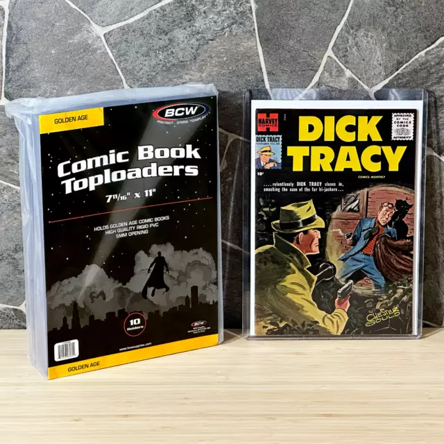 10 BCW Golden Age Comic Book Hard Plastic Topload Holders Rigid Book Protector