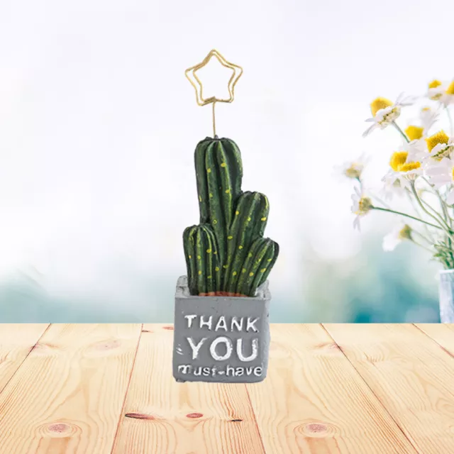 Creative Cactus Business Name Place Stand Table Number Holder Photo Memo Note