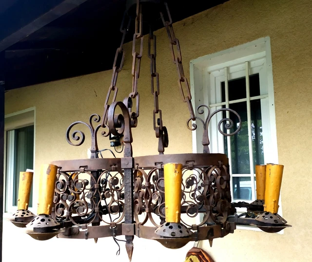 LUSTRE ANCIEN EN Fer Forge Ref Je EUR 500,00 - FR