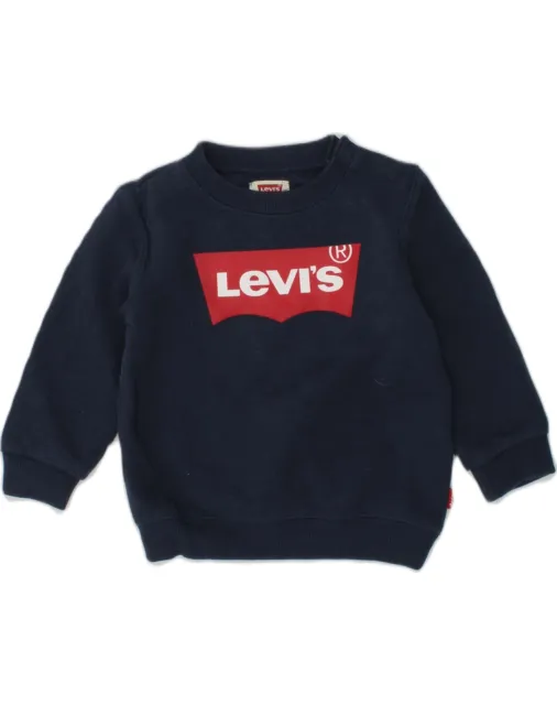 LEVI'S Baby Boys Graphic Sweatshirt Jumper 6-9 Months Navy Blue Cotton AH10