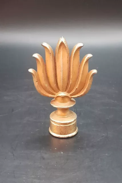 Vintage Lamp Finial 3" Fan Design Brass Finish