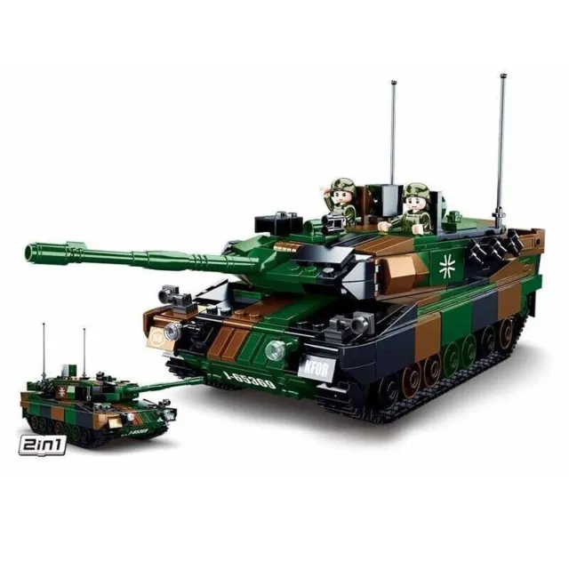 Building Blocks MOC Military WW2 Leopard 2A5 Battle Tank Bricks Models Kids Toys